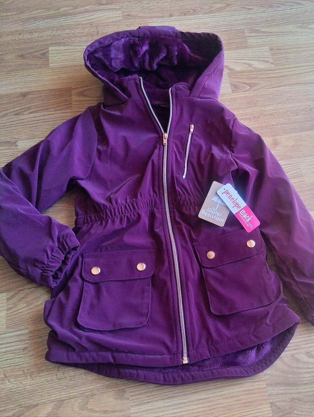 NWT Girls Purpke, Plum Winter Coat By Penelope Mack Sz 8, 10, 12.